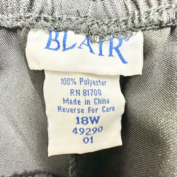 Blair Elastic Waist Pants Womens 18W Black Slit Pockets Comfortable Polyester - Picture 4 of 6